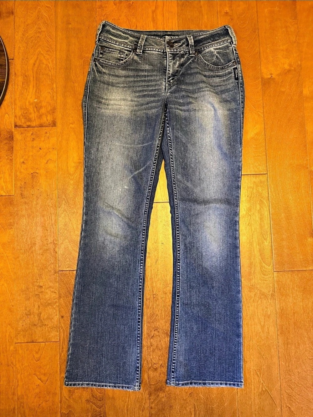 Silver Jeans Suki Low Rise Flare Jeans Y2K Embroidered Pocket Denim 29/32